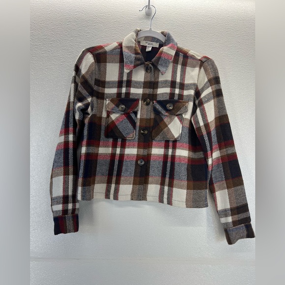 C By One. Cropped Plaid Button Up Jacket SIZE XS - Picture 3 of 13